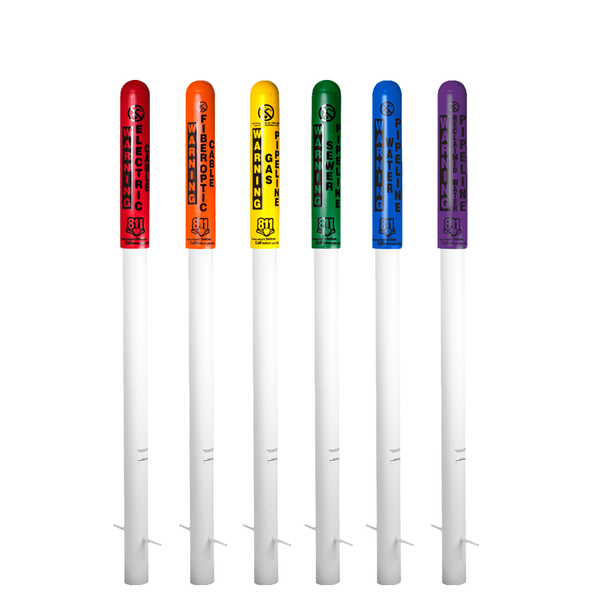 RED THREE ROD BLANK MARKERS COLOR WHITE BLACK 